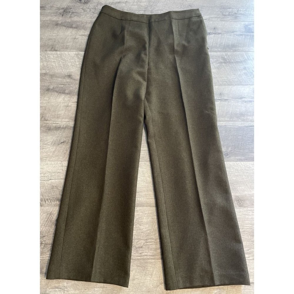 Evan Picone Trousers Womens 10 Suit Pants Green Lined Straight High Rise Vintage